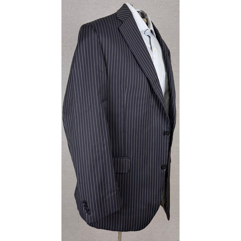 Coppley Ermenegildo Zegna Shang Wool Silk Pinstripe Blazer Navy 44L Sport Coat